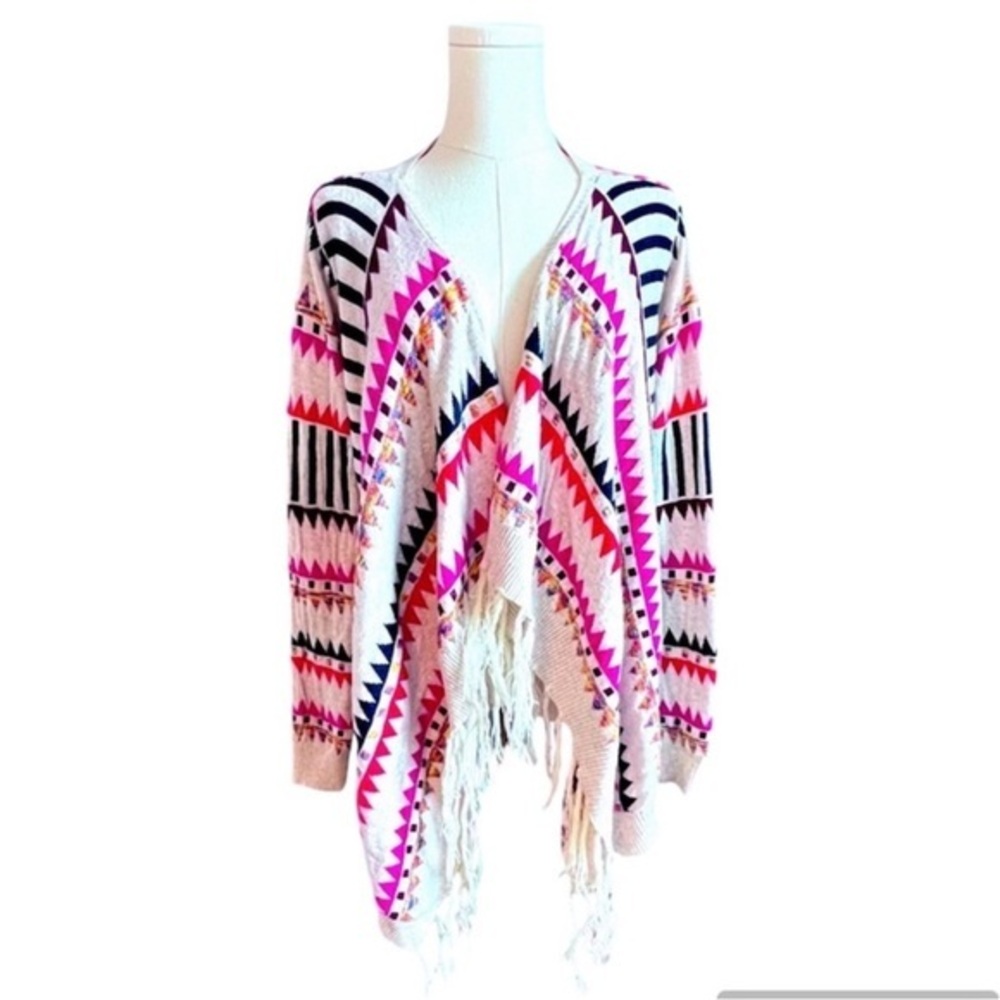 Ya Los Angeles Multicolor Fringe Cardigan